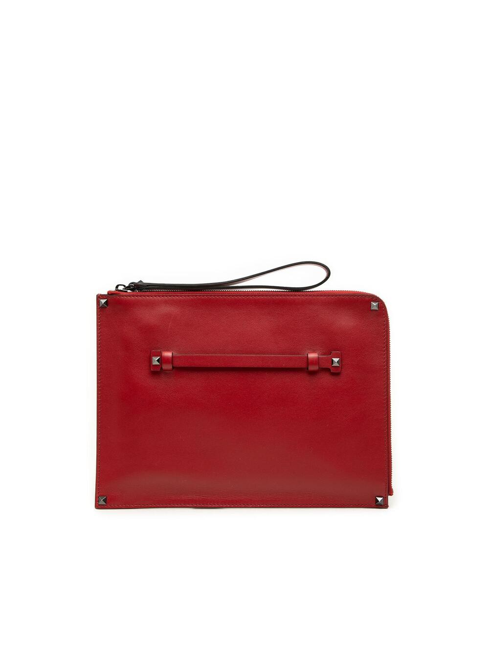 Valentino Leather Rockstud Wristlet #359722V37B